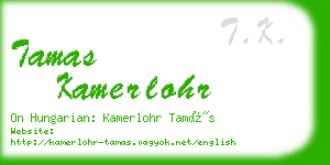 tamas kamerlohr business card